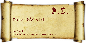 Metz Dávid névjegykártya